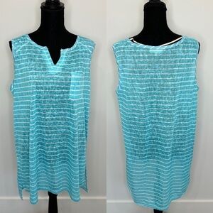 Dept 222 Blue and White Stripe Petite Top (P XL)